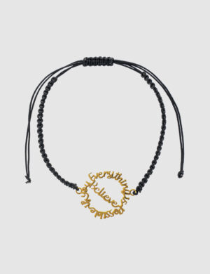 925 Ayar Gümüş 18K Altın Kaplama "Believe Everything is Possible" Bileklik