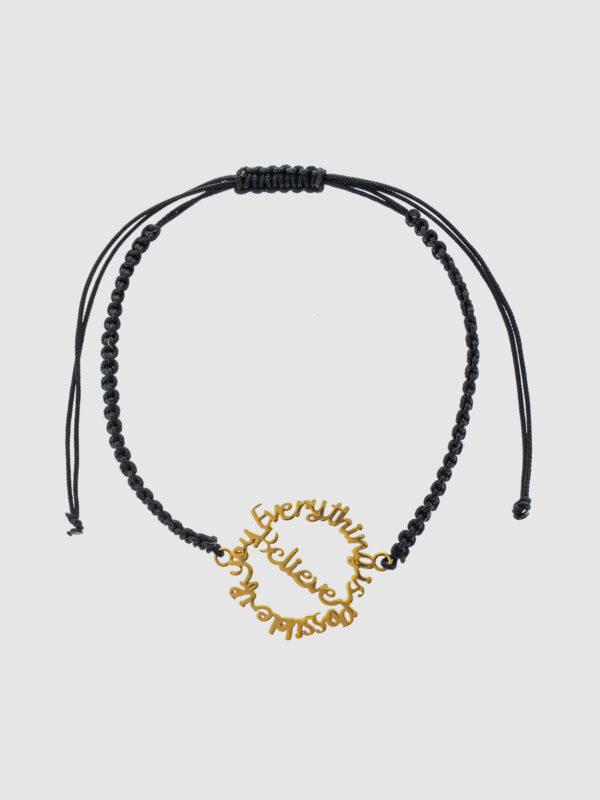 925 Ayar Gümüş 18K Altın Kaplama "Believe Everything is Possible" Bileklik