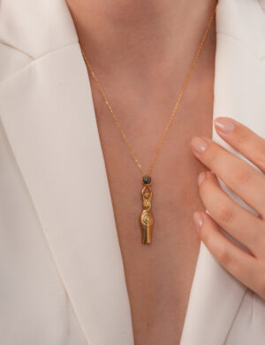 925 Ayar Gümüş “Goddess” Kolye – Altın Kaplama / Mitolojik İlahi Dişil Enerji Sembolü