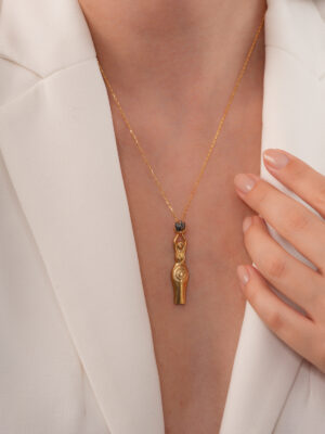 925 Ayar Gümüş “Goddess” Kolye – Altın Kaplama / Mitolojik İlahi Dişil Enerji Sembolü