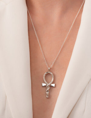 925 Ayar Gümüş Zincirli “Ankh” Kolye – El Yapımı