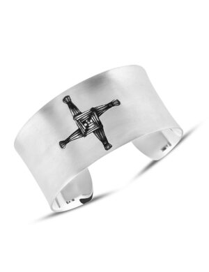 925 Ayar Gümüş Brigid Cross İşlemeli El Yapımı Bileklik