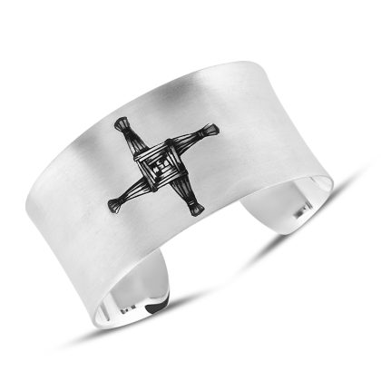 925 Ayar Gümüş Brigid Cross İşlemeli El Yapımı Bileklik