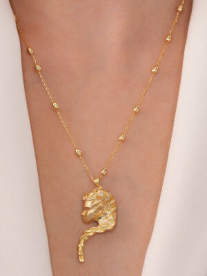 925 Ayar Gümüş 18K Altın Kaplama Persephone El Yapımı Mitolojik Kolye